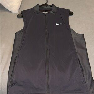 Nike Men's Black Vest with White Logo